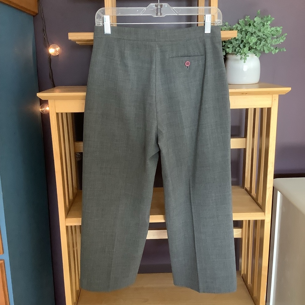 Vintage Y2K Club Monaco Grey Wool Straight Leg Ankle Length Pants Size 6 - Picture 5 of 9